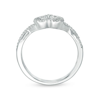 0.22 CT. T.W. Diamond Heart Frame Twist Bridal Set in 10K White Gold