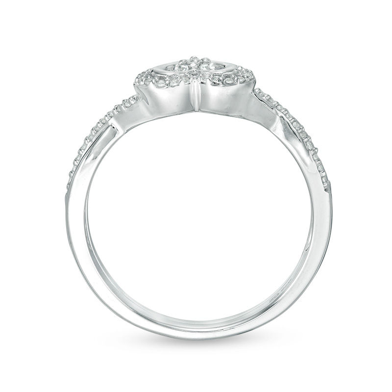 0.22 CT. T.W. Diamond Heart Frame Twist Bridal Set in 10K White Gold|Peoples Jewellers