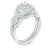 Thumbnail Image 2 of 0.92 CT. T.W. Diamond Bypass Double Frame Twist Bridal Set in 10K White Gold