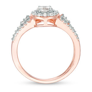 0.80 CT. T.W. Diamond Frame Split Shank Bridal Set in 10K Rose Gold