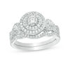 0.69 CT. T.W. Diamond Double Frame Twist Bridal Set in 10K White Gold