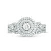 0.69 CT. T.W. Diamond Double Frame Twist Bridal Set in 10K White Gold