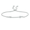 Thumbnail Image 0 of 0.12 CT. T.W. Diamond Arrow Bolo Bracelet in Sterling Silver - 9.5"