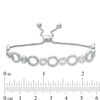 Thumbnail Image 2 of 0.146 CT. T. W. Diamond Alternating Circles Bolo Bracelet in Sterling Silver - 9.5"