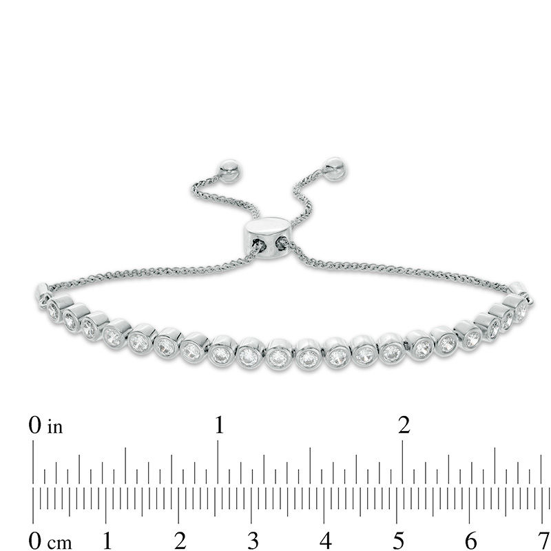 1.45 CT. T.W. Diamond Bezel-Set Bolo Bracelet in 10K White Gold - 9.5"|Peoples Jewellers
