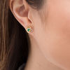 Thumbnail Image 1 of 3.0mm Emerald and 0.07 CT. T.W. Diamond Love Knot Frame Stud Earrings in 10K Gold