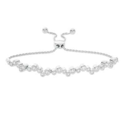 0.69 CT. T.W. Diamond Bubbles Bolo Bracelet in Sterling Silver - 9.5"