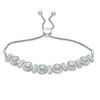 Thumbnail Image 1 of 0.69 CT. T.W. Diamond Circle and Bar Alternating Bolo Bracelet in 10K White Gold - 9.5&quot;