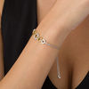 Thumbnail Image 1 of 0.067 CT. T.W. Diamond Alternating Circles Bolo Bracelet in Sterling Silver and 10K Gold - 9.5"
