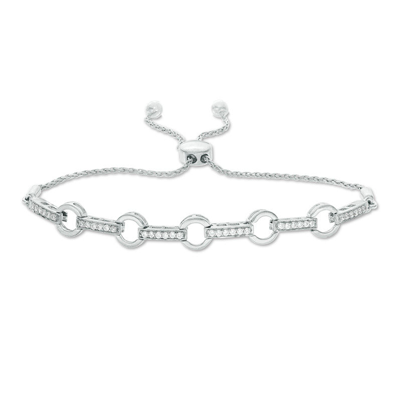 Circle link chain ankle bracelet available in gold or silver