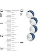 Thumbnail Image 3 of Lab-Created Blue Sapphire Crescent Four Moon Curved Crawler Earrings in Sterling Silver