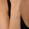 Lab-Created White Sapphire Moon Phases Double Strand Bracelet in Sterling Silver with 14K Rose Gold Plate - 7.5"