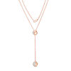 Lab-Created White Sapphire Crescent and Half-Moon "Y" Necklace in Sterling Silver with 14K Rose Gold Plate - 38"