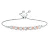 0.065 CT. T.W. Diamond Alternating Circle and Bar Bolo Bracelet in Sterling Silver and 10K Rose Gold - 9.5"