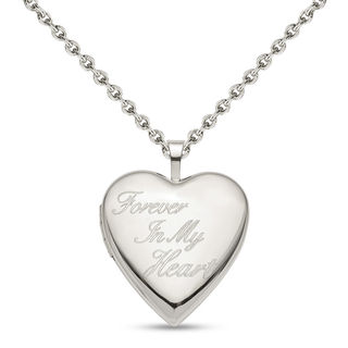 "Forever In My Heart" Heart Locket in Sterling Silver