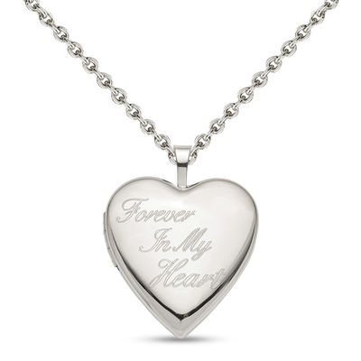 "Forever In My Heart" Heart Locket in Sterling Silver