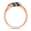 0.30 CT. T.W. Champagne and White Diamond Wave Crossover Ring in 14K Rose Gold