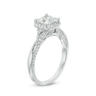 1.25 CT. T.W. Certified Canadian Princess-Cut Diamond Frame Engagement Ring in 14K White Gold (I/I2)