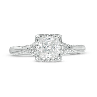 1.25 CT. T.W. Certified Canadian Princess-Cut Diamond Frame Engagement Ring in 14K White Gold (I/I2)