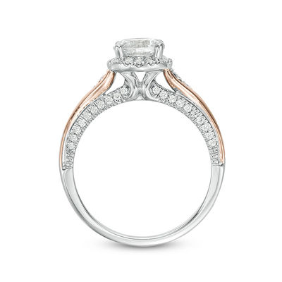 1.25 CT. T.W. Certified Canadian Diamond Frame Engagement Ring in 14K Two-Tone Gold (I/I2)