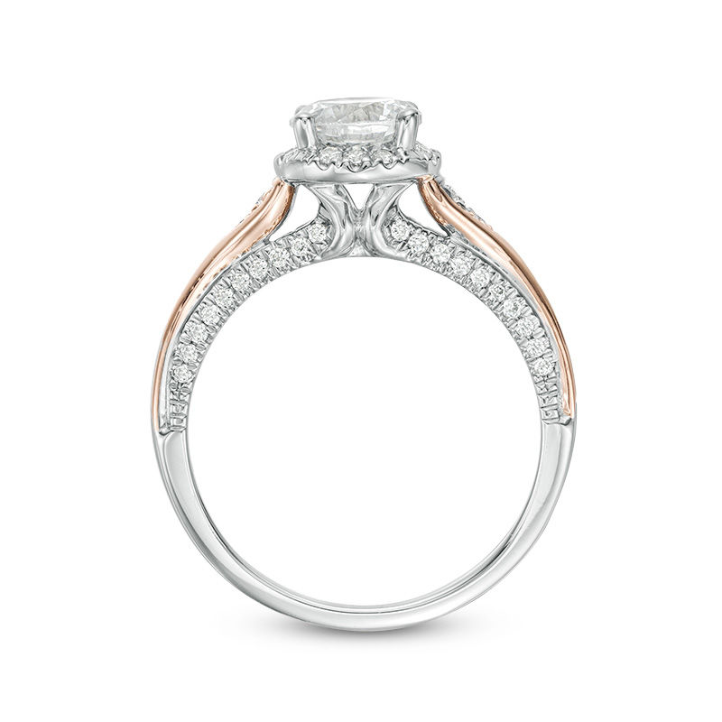 1.25 CT. T.W. Certified Canadian Diamond Frame Engagement Ring in 14K Two-Tone Gold (I/I2)|Peoples Jewellers