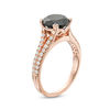 Thumbnail Image 1 of 3.20 CT. T.W. Enhanced Black and White Diamond Split Shank Engagement Ring in 14K Rose Gold