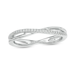 0.115 CT. T.W. Enhanced Black and White Diamond Reversible Crossover Band in 10K White Gold