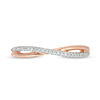 0.115 CT. T.W. Enhanced Black and White Diamond Reversible Crossover Band in 10K Rose Gold