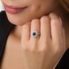 Thumbnail Image 2 of 0.95 CT. T.W. Enhanced Black and White Diamond Double Cushion Frame Ring in 10K White Gold