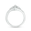 0.37 CT. T.W. Marquise Diamond Frame Tri-Sides Bridal Set in 10K White Gold