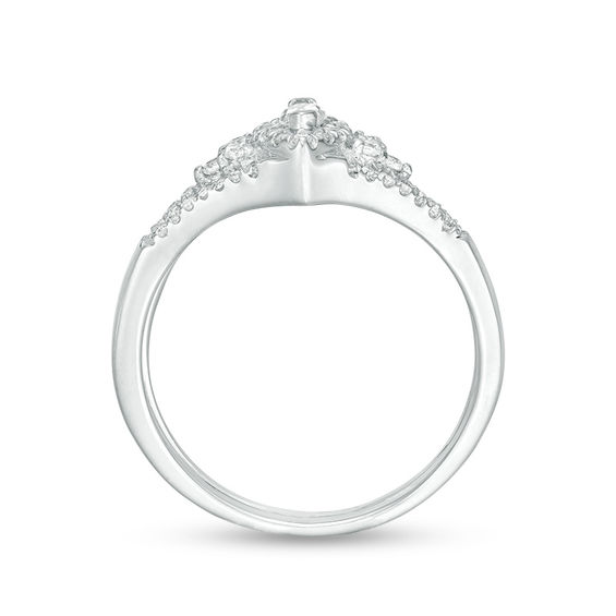 0.37 CT. T.W. Marquise Diamond Frame Tri-Sides Bridal Set in 10K White Gold