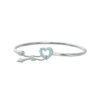 Thumbnail Image 0 of 2.5mm Flex Bangle with Blue and White Topaz Heart and Arrow Toggle Clasp in Sterling Silver