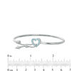 Thumbnail Image 1 of 2.5mm Flex Bangle with Blue and White Topaz Heart and Arrow Toggle Clasp in Sterling Silver