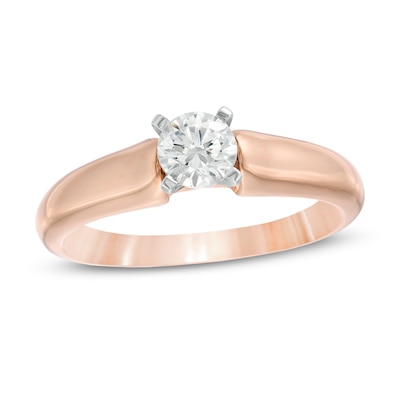 0.50 CT. Certified Canadian Diamond Solitaire Engagement Ring in 14K Rose Gold (I/I1)