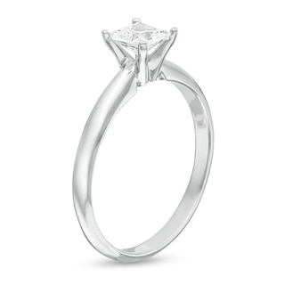 CT. Certified Princess-Cut Diamond Solitaire Engagement Ring in 14K White Gold (J/I1