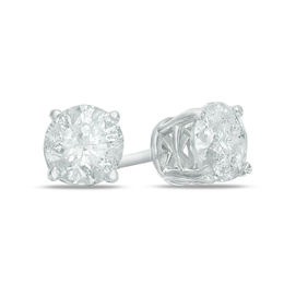 1.20 CT. T.W. Diamond Solitaire Stud Earrings in 14K White Gold