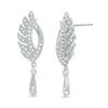 Thumbnail Image 0 of 0.18 CT. T.W. Diamond Leaf Vintage-Style Drop Earrings in Sterling Silver
