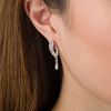 Thumbnail Image 1 of 0.18 CT. T.W. Diamond Leaf Vintage-Style Drop Earrings in Sterling Silver