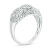 Thumbnail Image 1 of 0.18 CT. T.W. Composite Diamond Leaf Vintage-Style Ring in Sterling Silver - Size 7