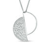 0.18 CT. T.W. Diamond Geometric Circle Pendant in Sterling Silver