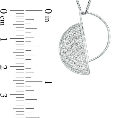 0.18 CT. T.W. Diamond Geometric Circle Pendant in Sterling Silver