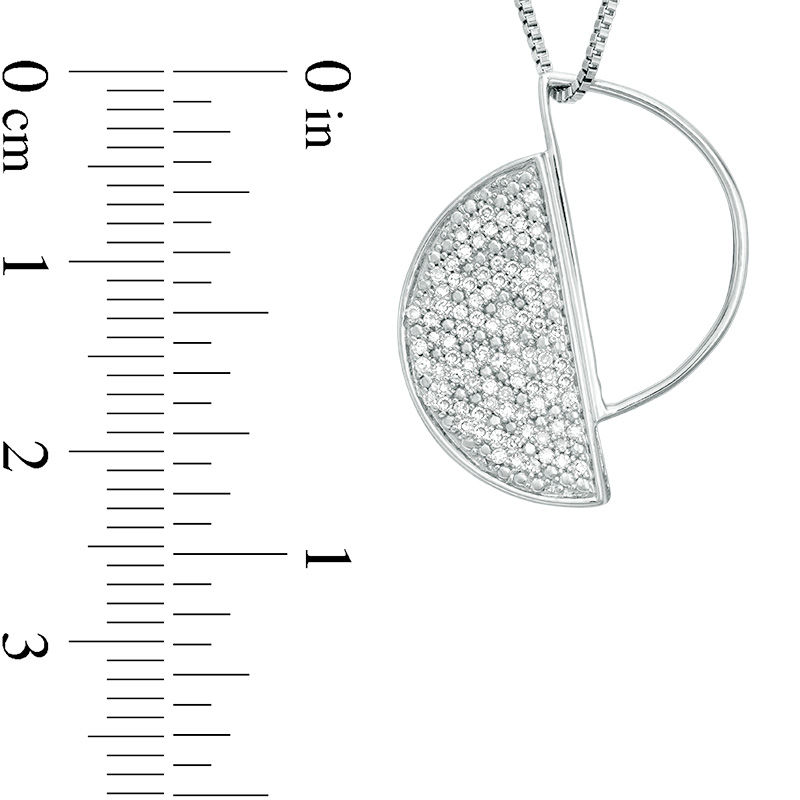 0.18 CT. T.W. Diamond Geometric Circle Pendant in Sterling Silver|Peoples Jewellers