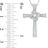 0.18 CT. T.W. Diamond Love Knot Cross Pendant in Sterling Silver