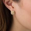 0.18 CT. T.W. Diamond Clover Heart Vintage-Style Stud Earrings in Sterling Silver with 18K Gold Plate