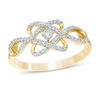 0.18 CT. T.W. Diamond Woven Knot Promise Ring in 10K Gold - Size 7