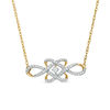 Thumbnail Image 0 of 0.18 CT. T.W. Diamond Woven Knot Necklace in 10K Gold - 17"