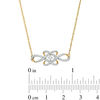 Thumbnail Image 2 of 0.18 CT. T.W. Diamond Woven Knot Necklace in 10K Gold - 17"