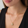 0.18 CT. T.W. Diamond Heart Clover Station Necklace in Sterling Silver with 18K Gold Plate - 20"