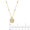 0.18 CT. T.W. Diamond Heart Clover Station Necklace in Sterling Silver with 18K Gold Plate - 20"