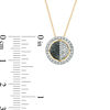 0.23 CT. T.W. Enhanced Black and White Diamond Circle Pendant in 10K Gold